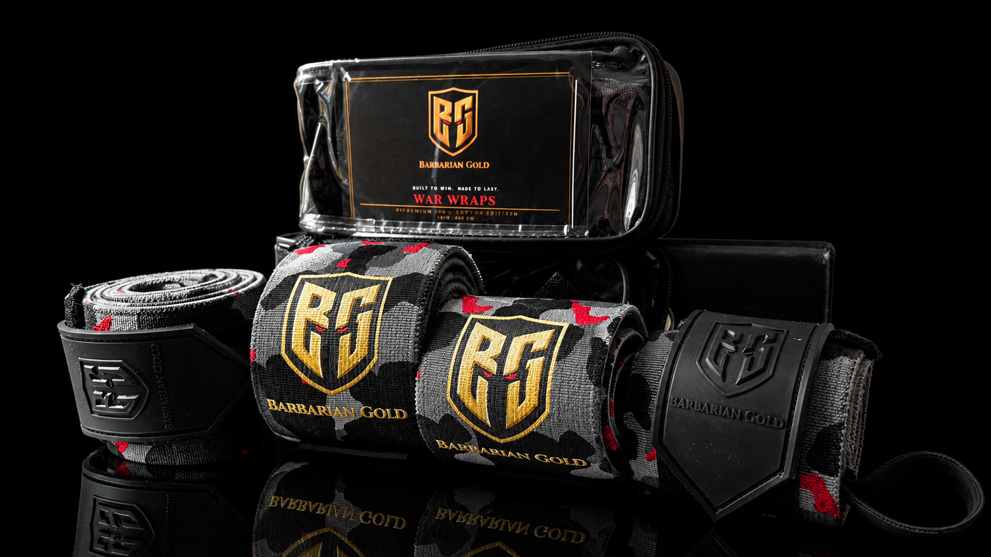 BARBARIAN GOLD Elbow and Wrist Wraps Bundle angle set