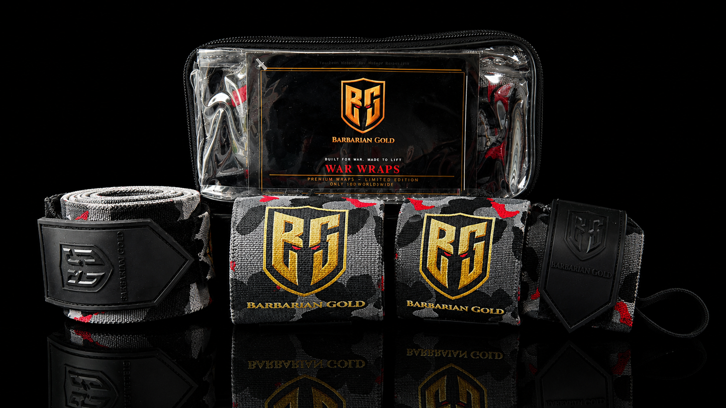 BARBARIAN GOLD Elbow and Wrist Wraps Bundle front set