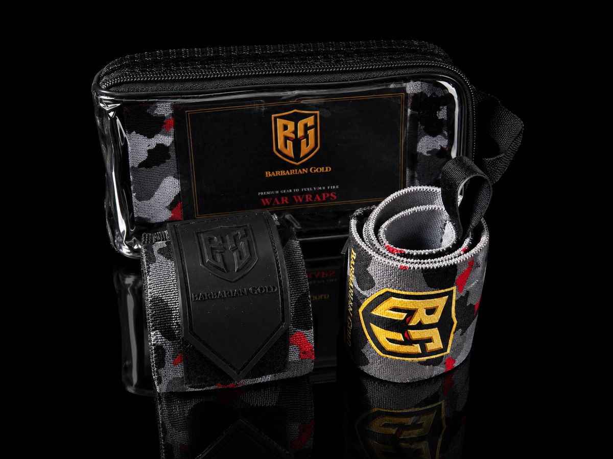 WAR WRAPS Wrist Wraps product set with storage pouch - BARBARIAN GOLD